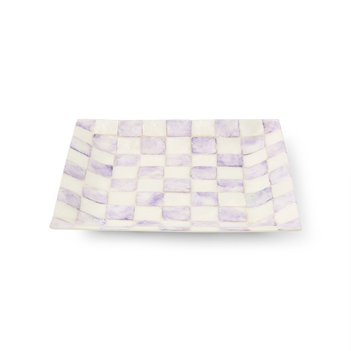 Violet Check Capiz Catchall Tray