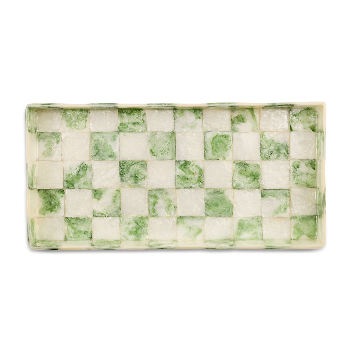 Sage Check Capiz Vanity Tray - Image 3
