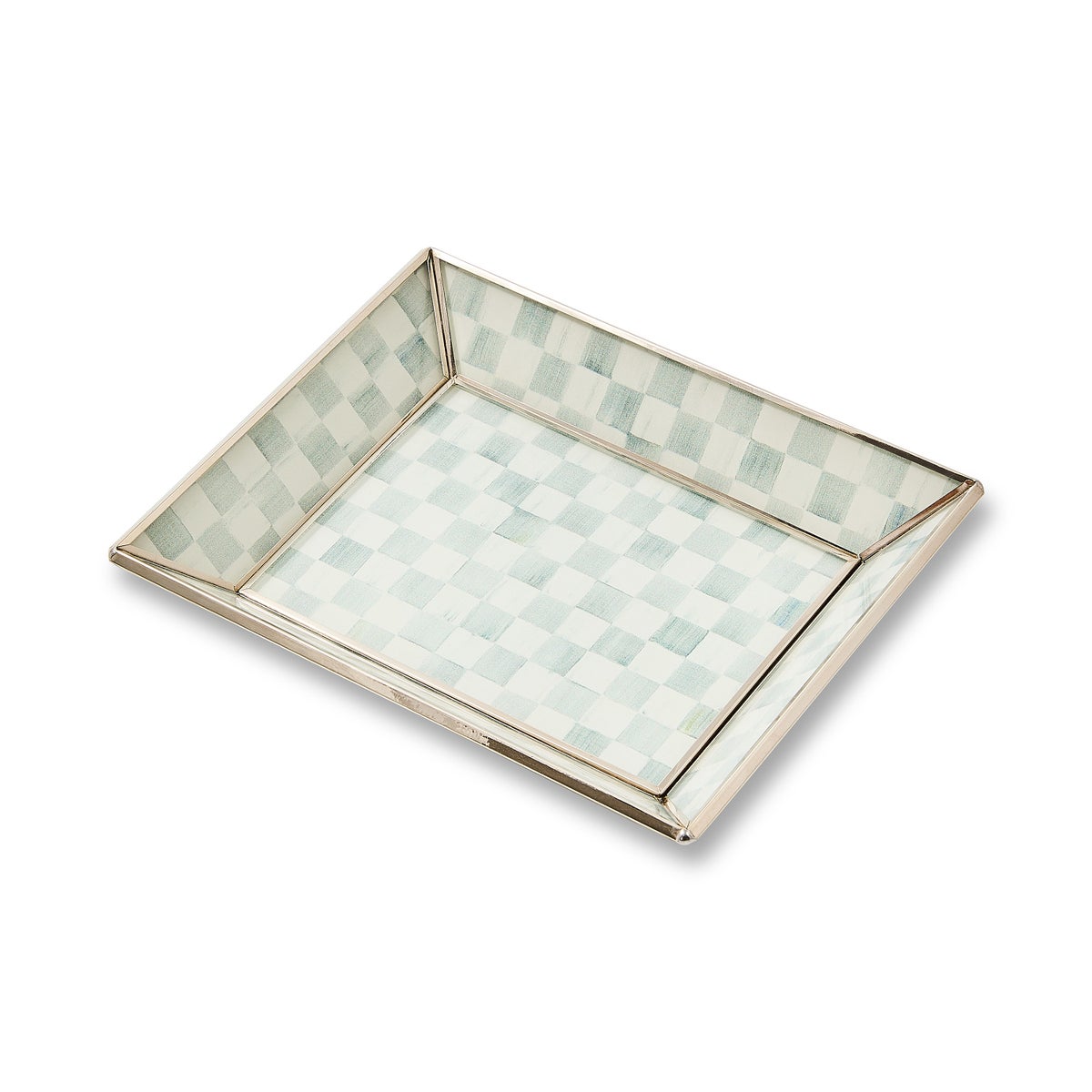 Sterling Check Small Glass Tray