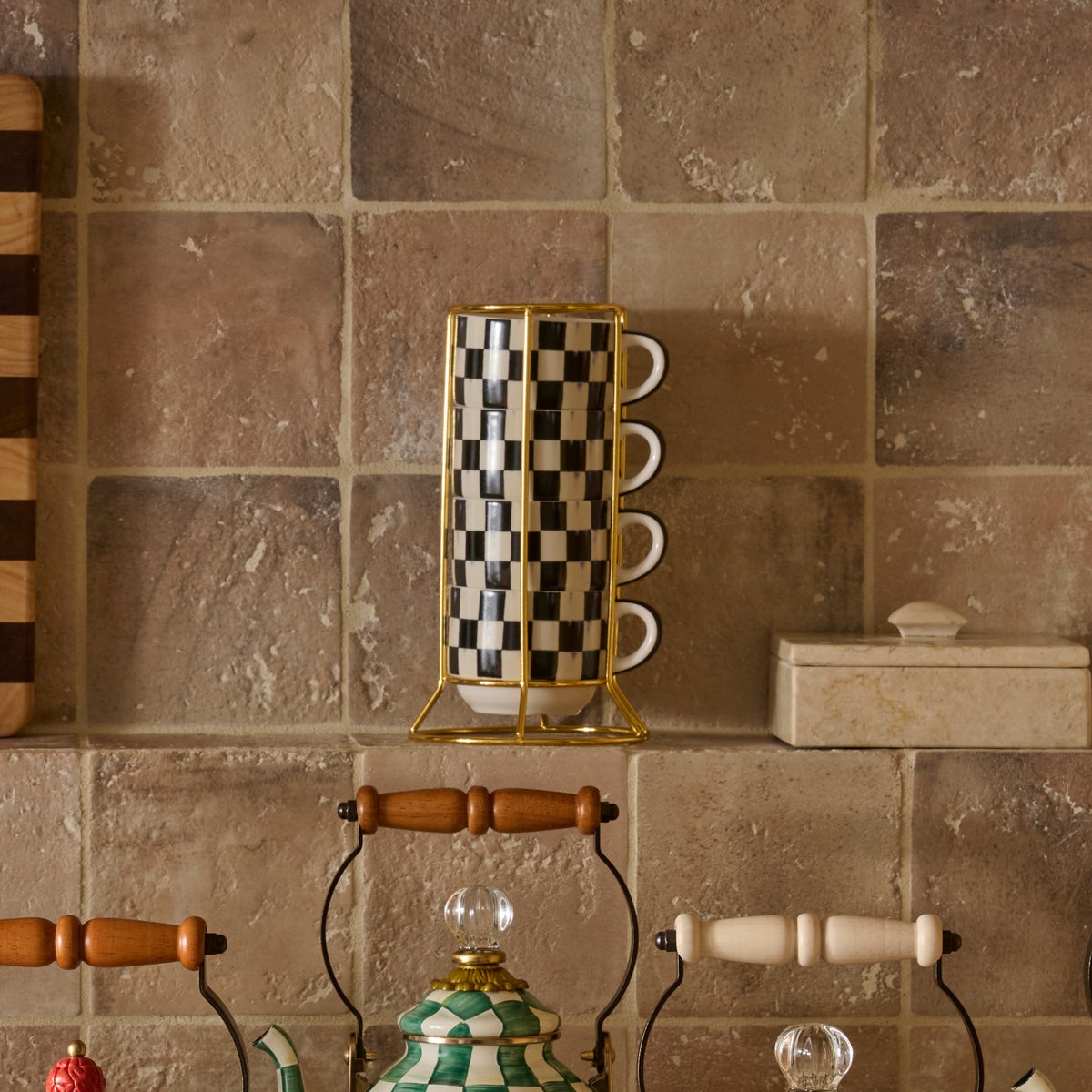 Courtly Check Cappuccino Cup Tower - Image 6