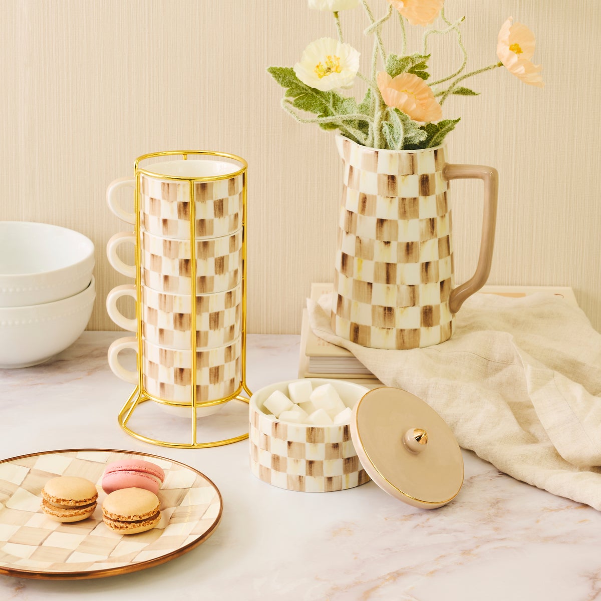 Mocha Check Farmhouse Pitcher - Image 2
