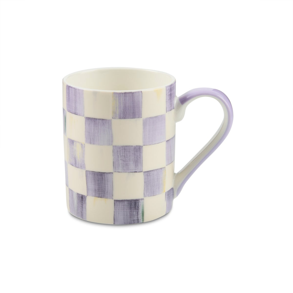 Violet Check Porcelain Mug
