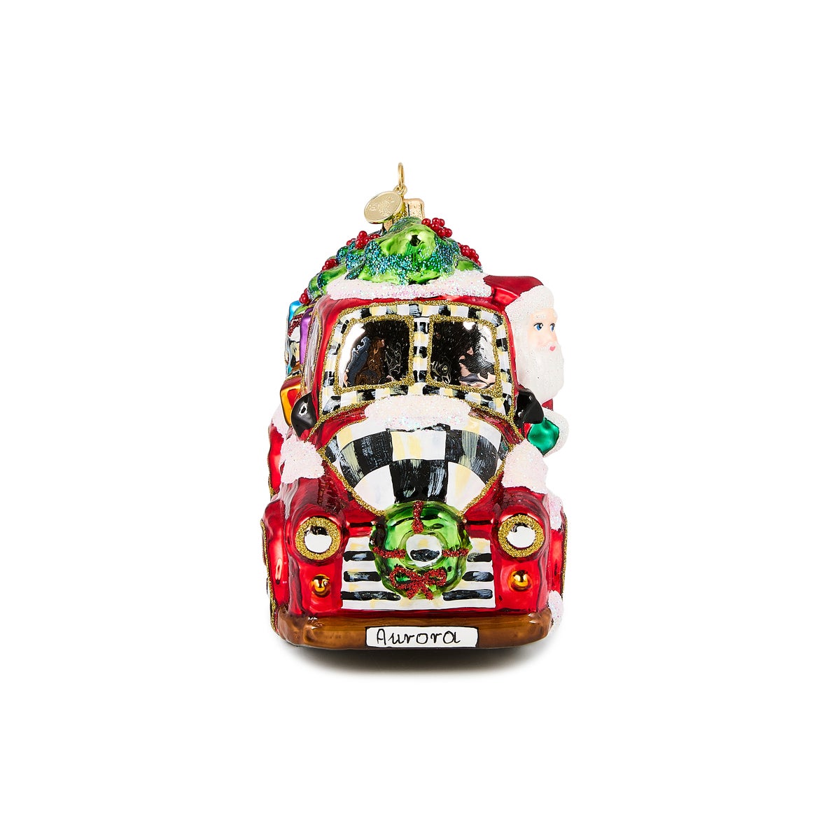 Santa's Hitting the Road Glass Ornament - Image 4