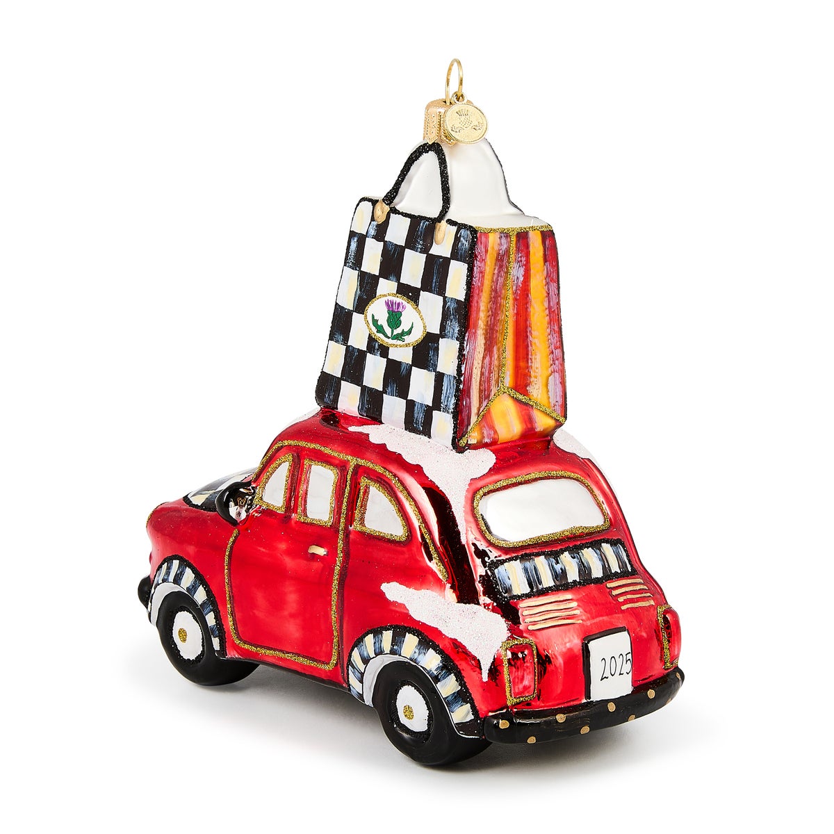 Christmas Shopping Car Glass Ornament - Image 5