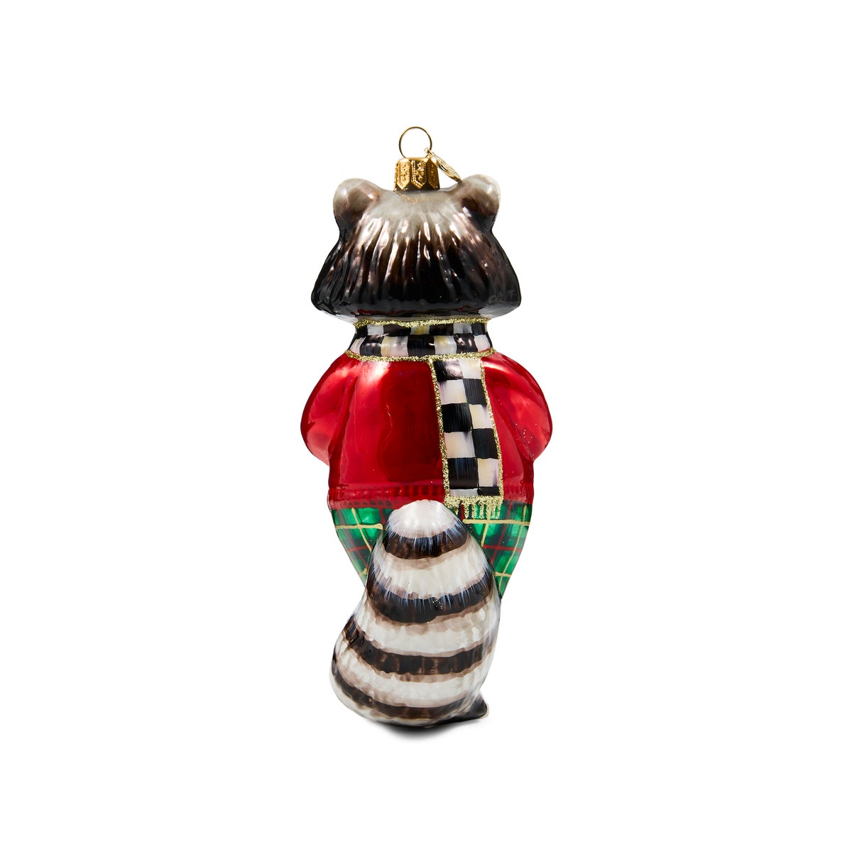 Tartan Raccoon Glass Ornament - Image 4