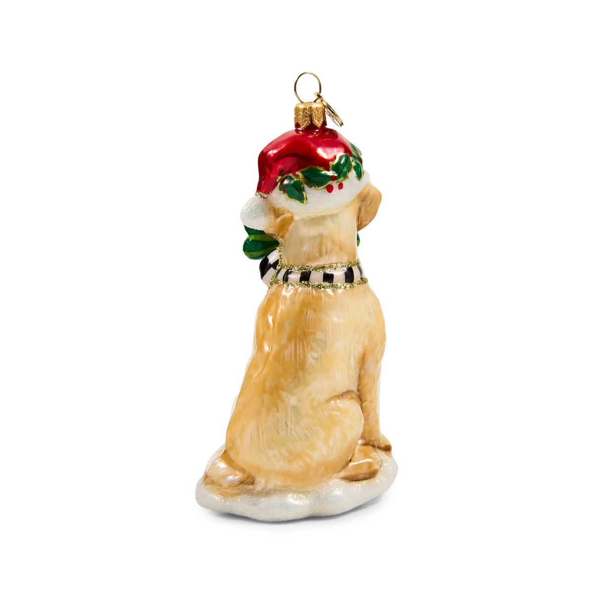 Holiday Golden Retriever Dog Glass Ornament - Image 3
