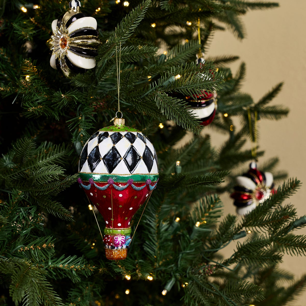 Confetti Hot Air Balloon Glass Ornament - Image 2