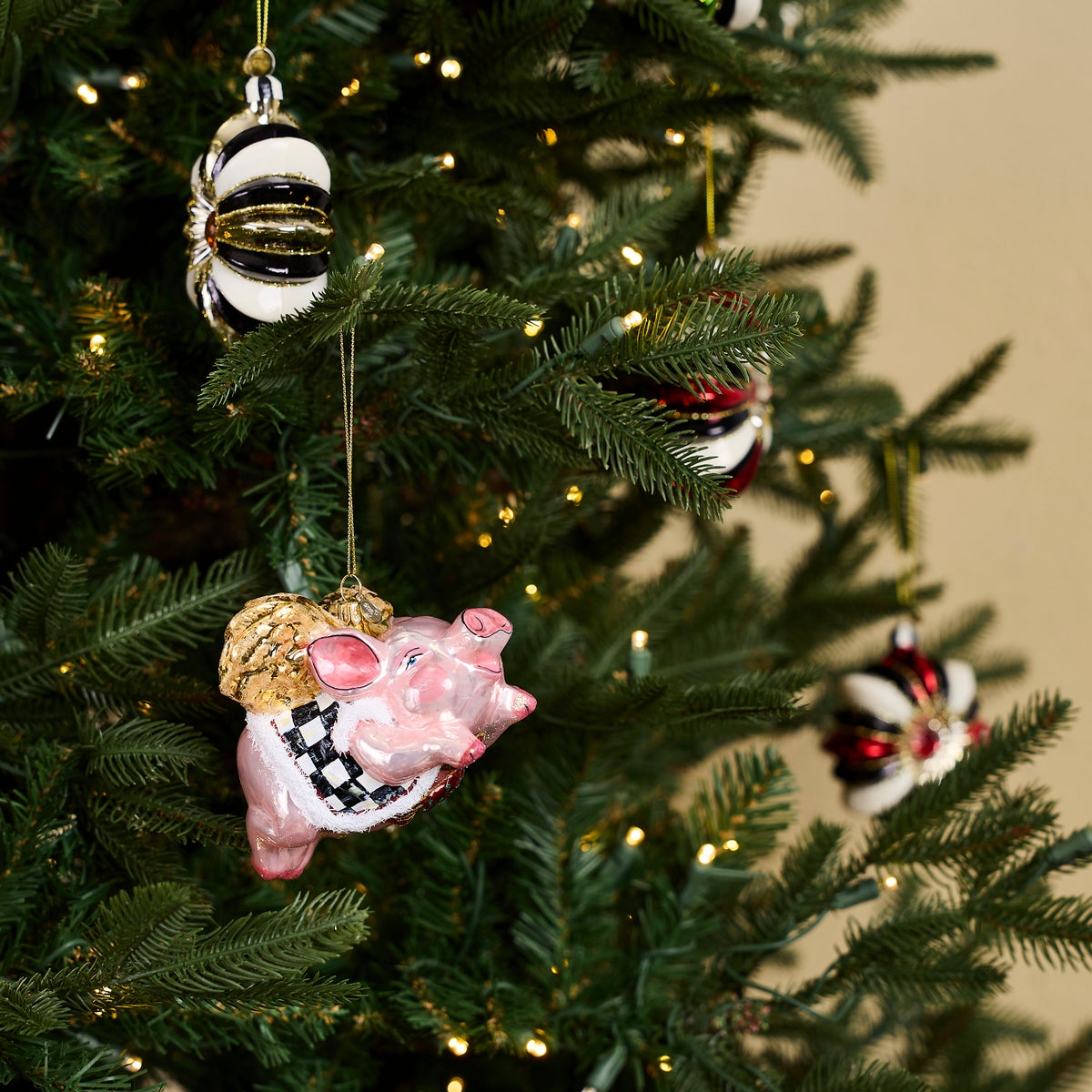 Flying Pig Glass Ornament - Image 2