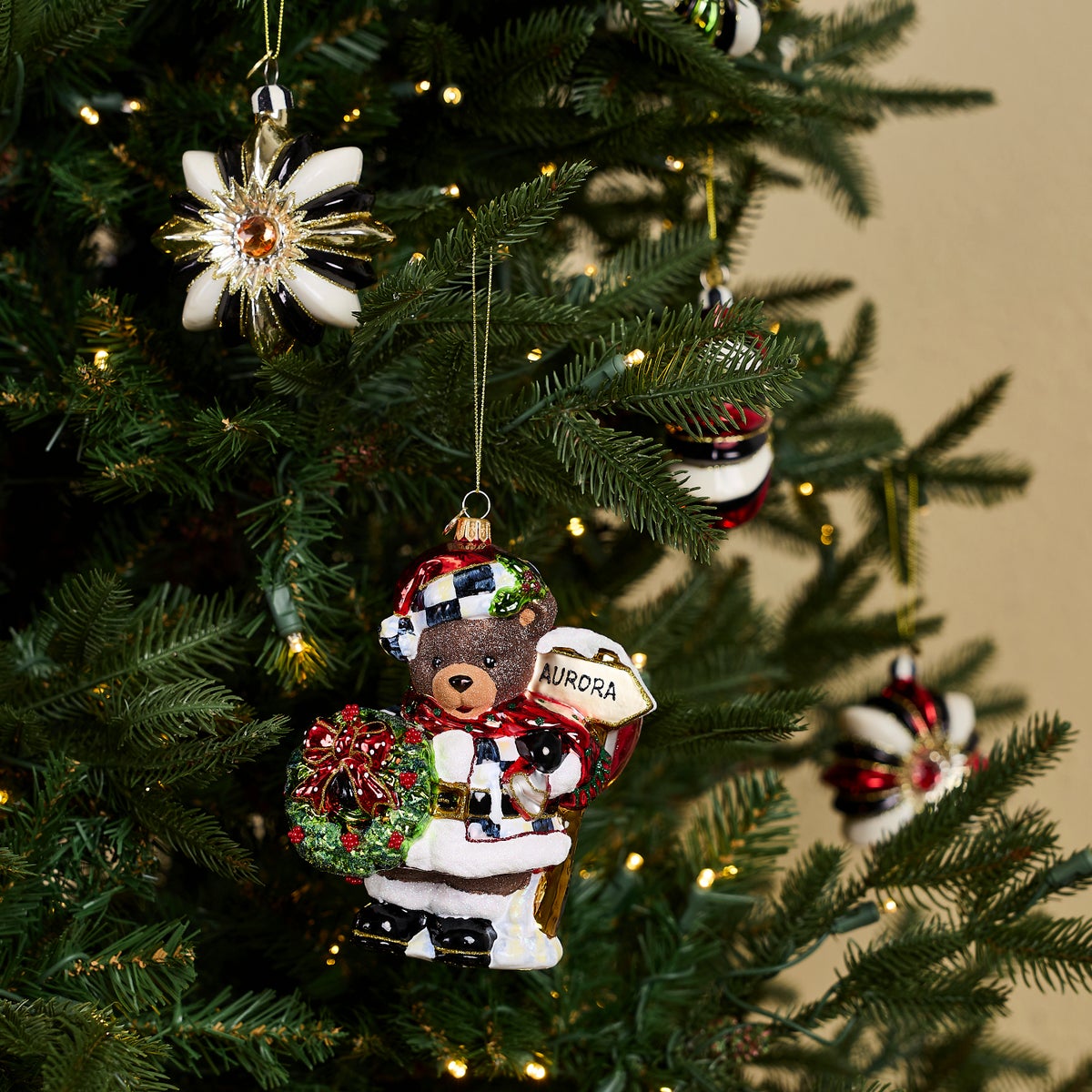 Aurora Teddy Bear Glass Ornament - Image 2