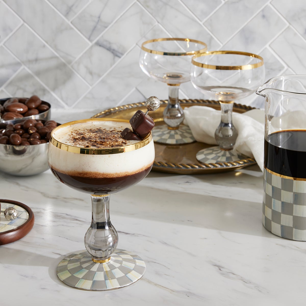 Sterling Check Coupe Glass - Image 3