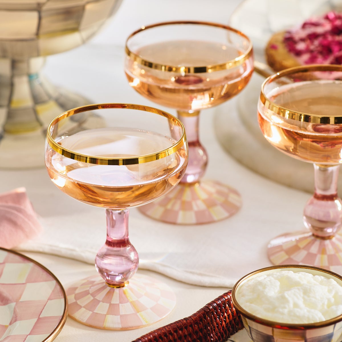 Rosy Check Coupe Glass - Image 4