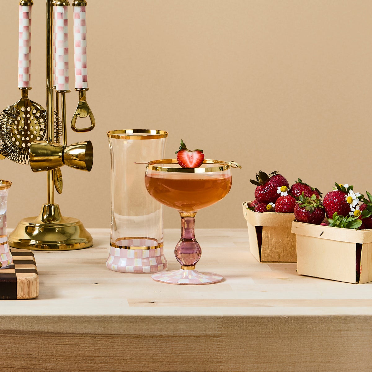 Rosy Check Coupe Glass - Image 5