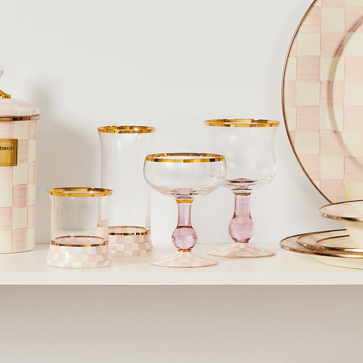Rosy Check Coupe Glass - Image 6