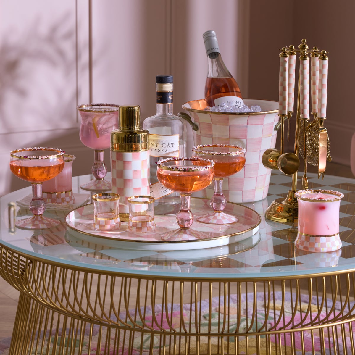 Rosy Check Tumbler Glass, Set of 2 - Image 2
