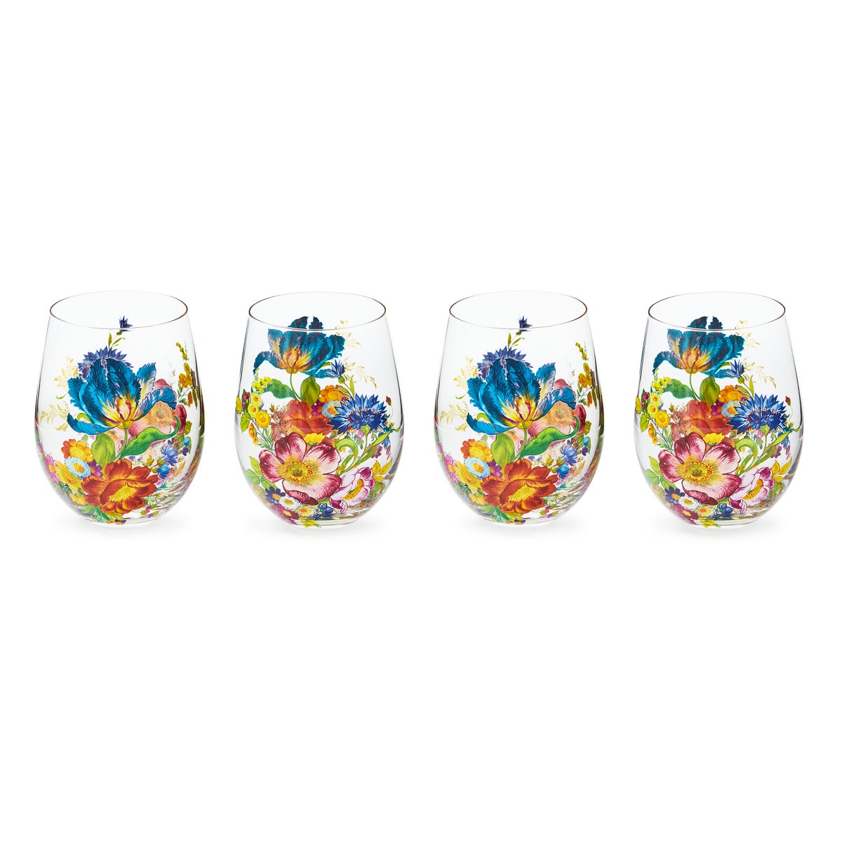 Flower Market Stemless Wine Glass, Set of 4 - Image 3