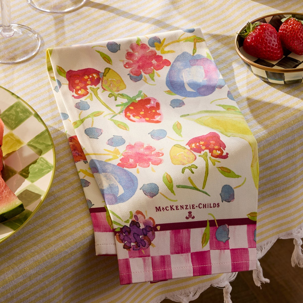 Watercolor Fruit Printed Dish Towel - Image 2
