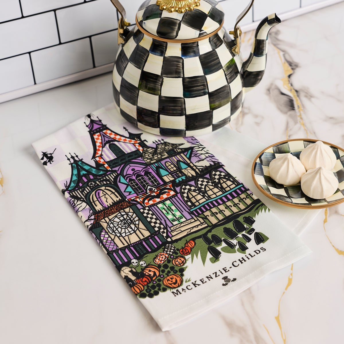 Haunted House Printed Dish Towel - Image 2