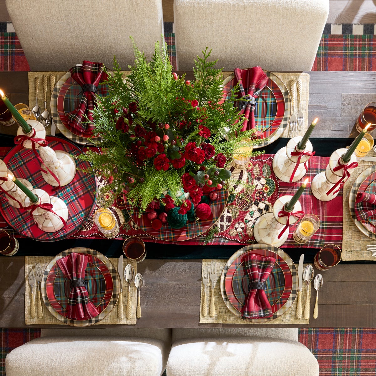 Red Tartan Check Table Runner - Image 4