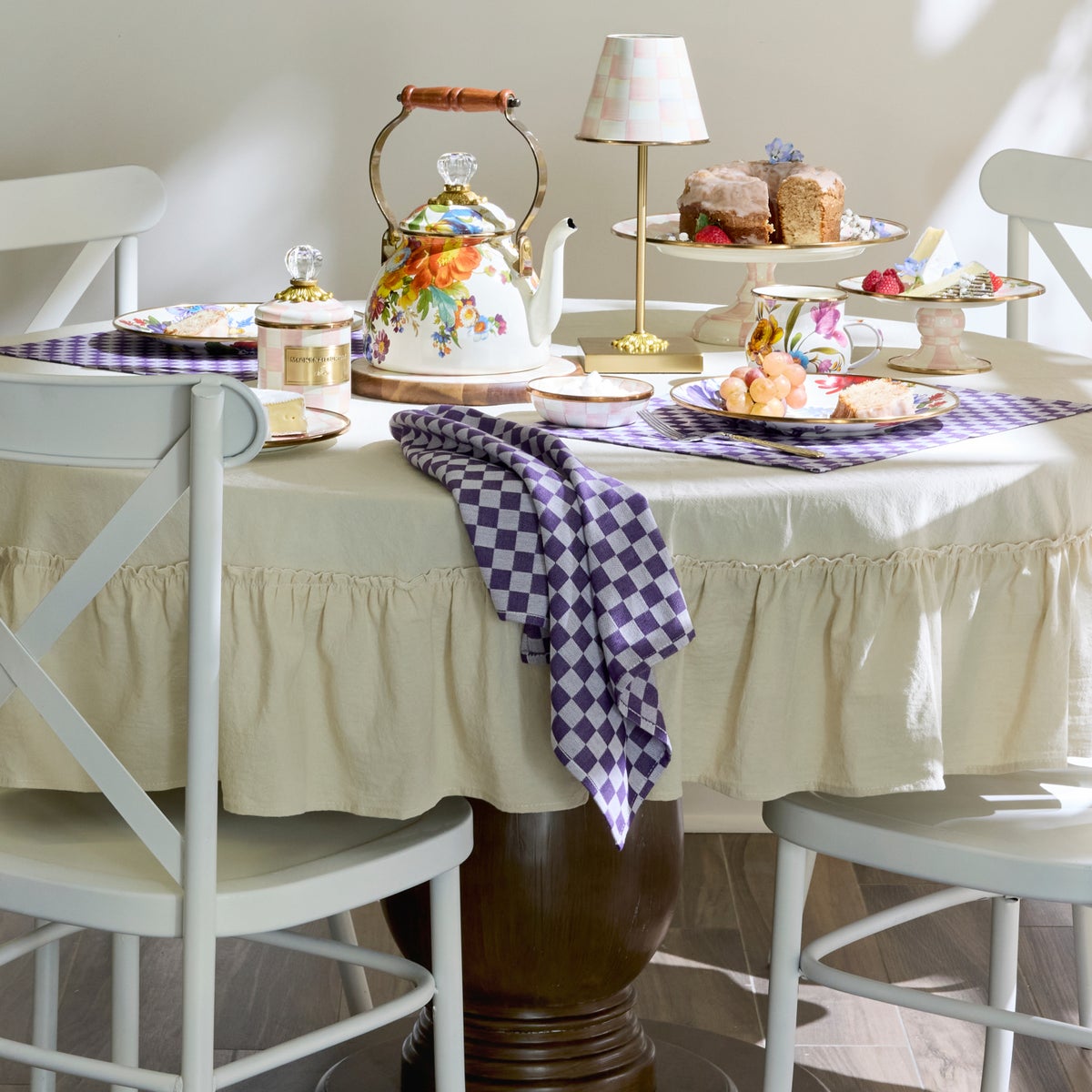 Plum Check Napkin, Set of 4 - Image 2