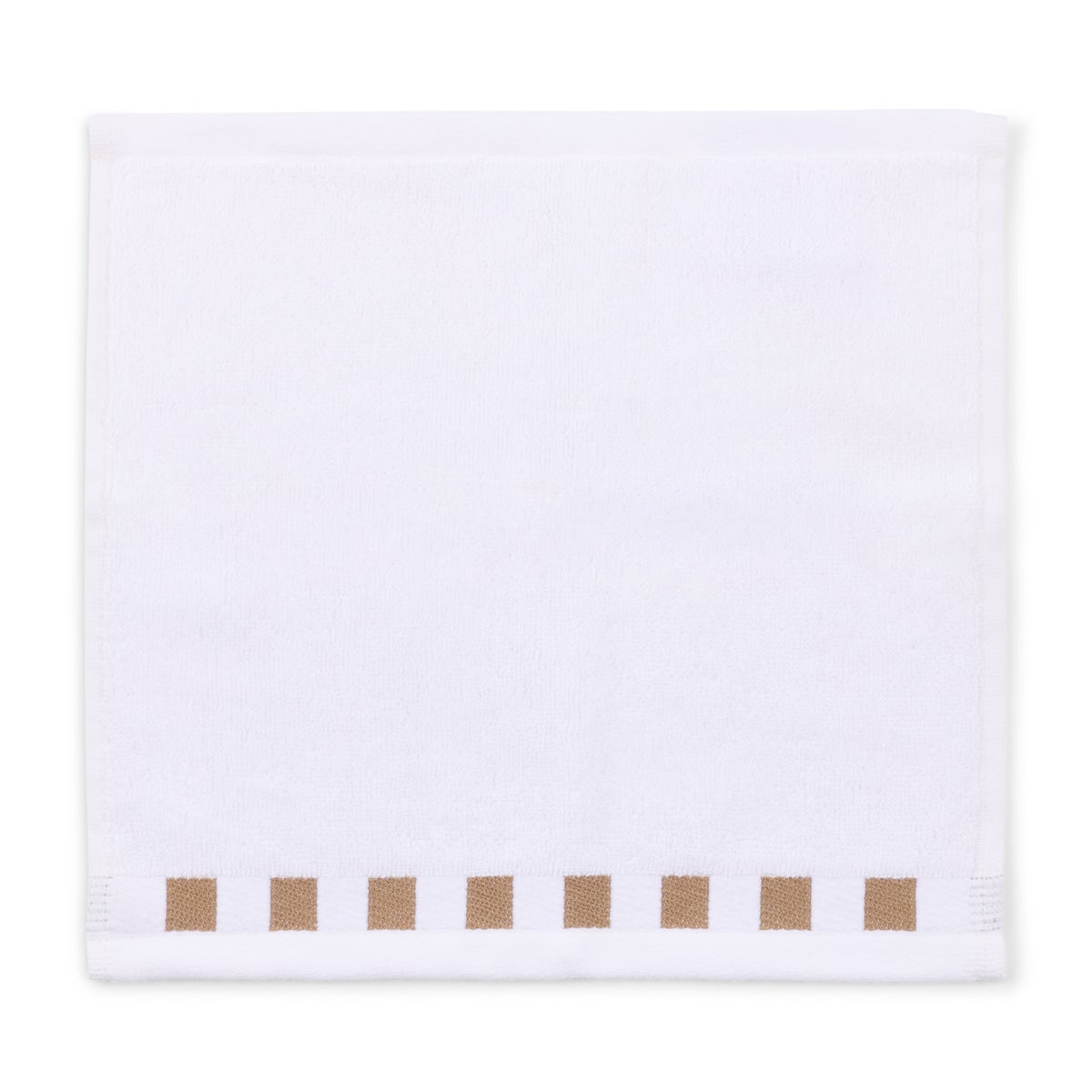 Washcloth with Mocha Check Border - Image 3