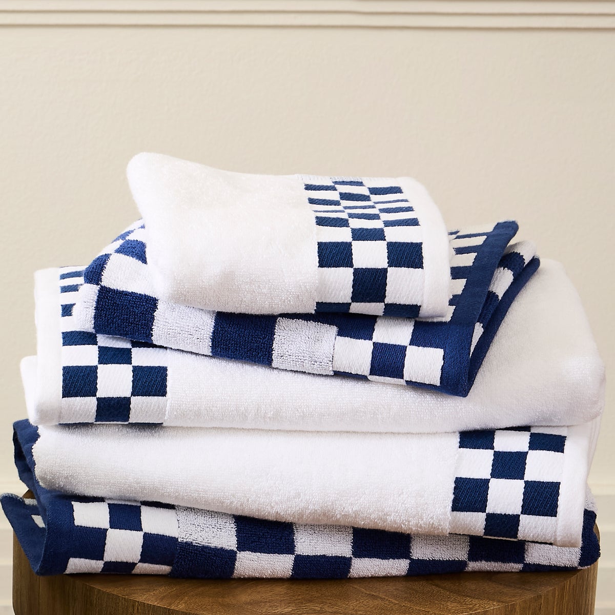 Indigo Check Hand Towel - Image 2
