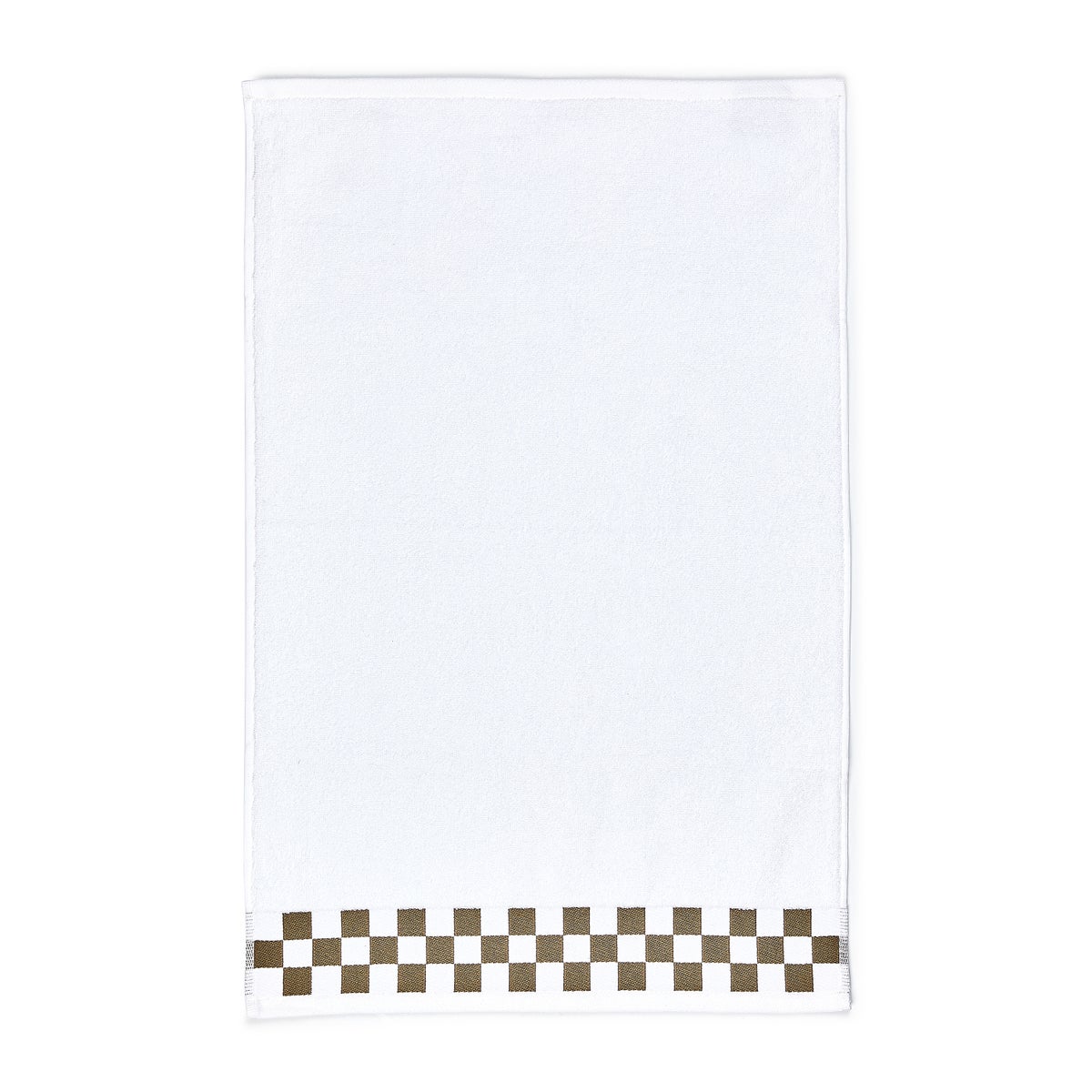Hand Towel with Mocha Check Border - Image 3