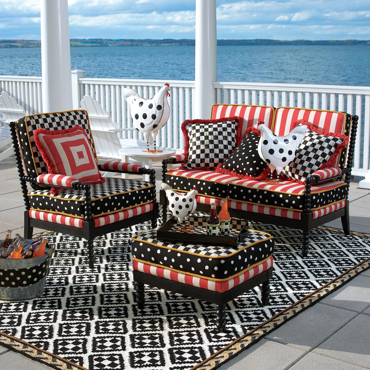 Courtly Check Spindle Outdoor Accent Pillow - Image 2