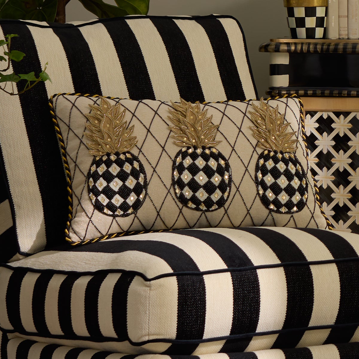 Pineapple Ivory Lumbar Pillow - Image 2