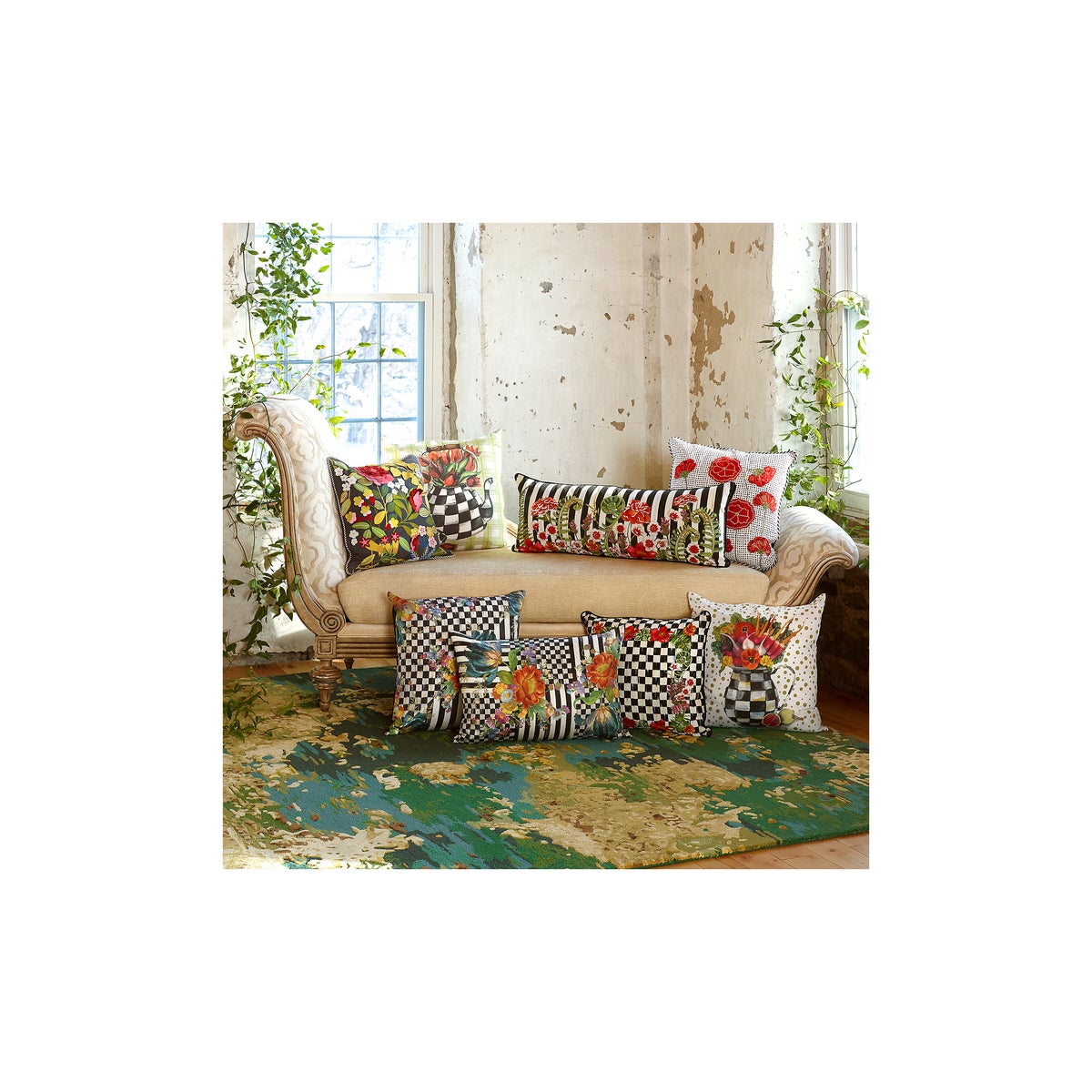 Courtly Flower Market Lumbar Pillow - Image 2