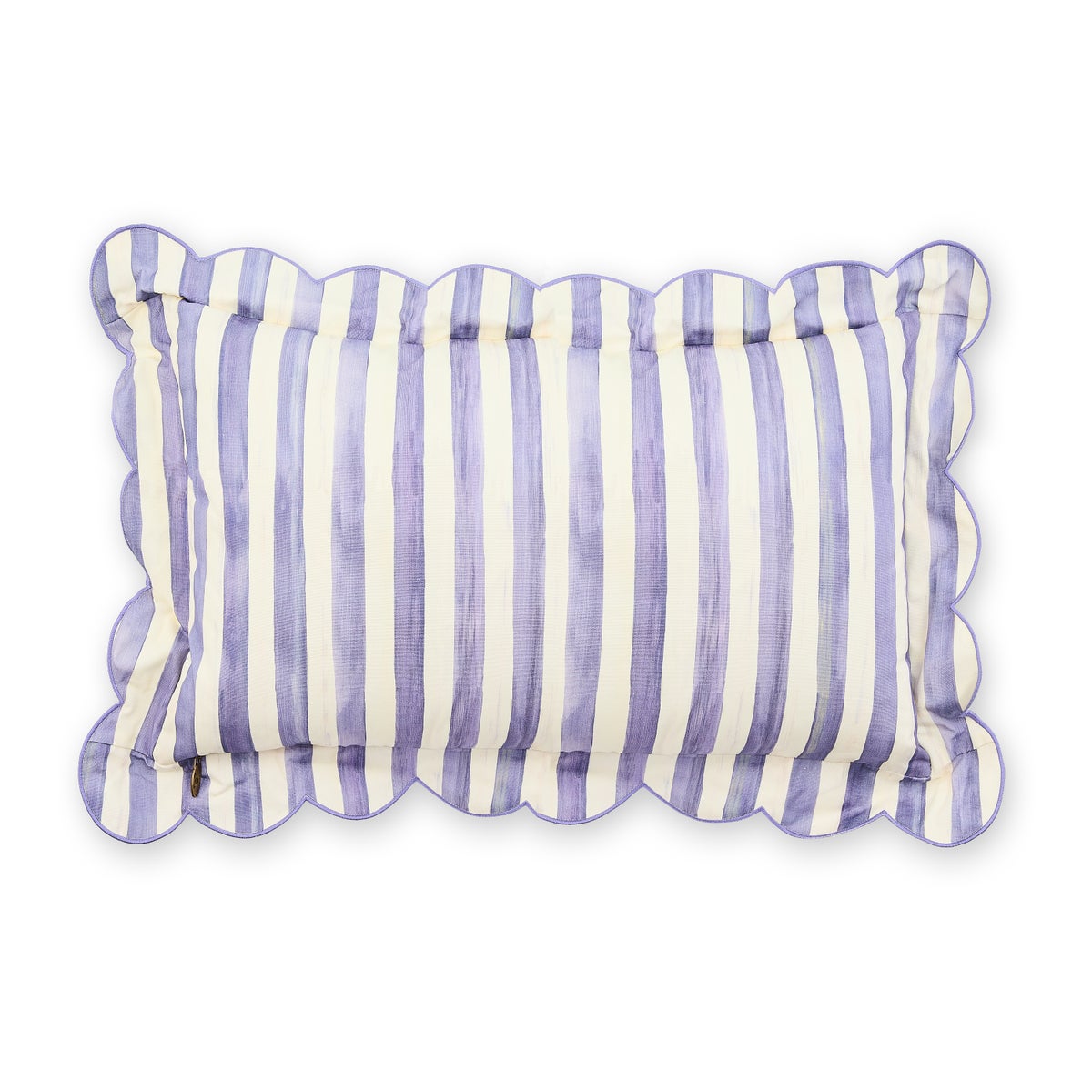 Violet Check Reversible Scalloped Lumbar Throw Pillow - Image 4