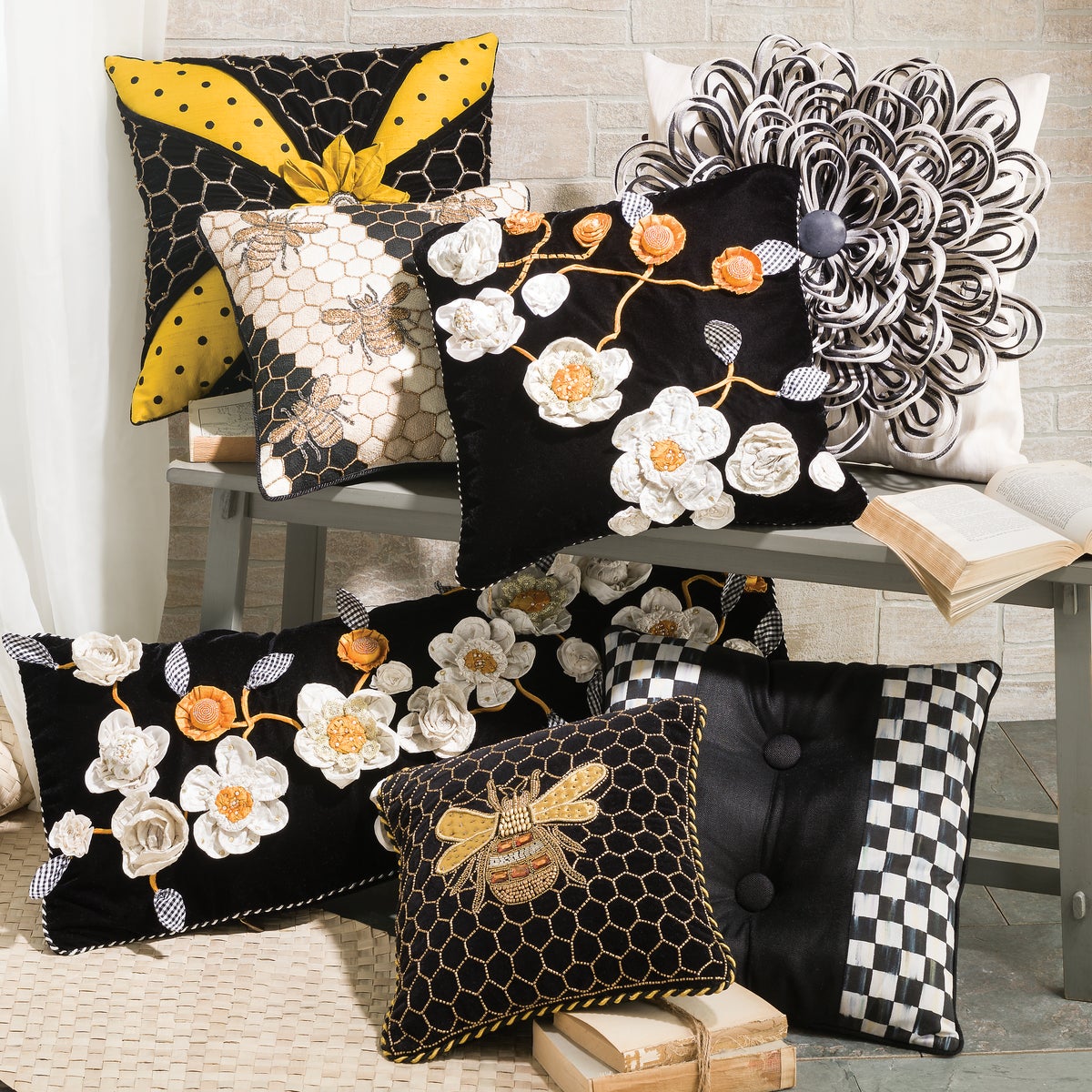 Queen Bee Black Throw Pillow - Image 8