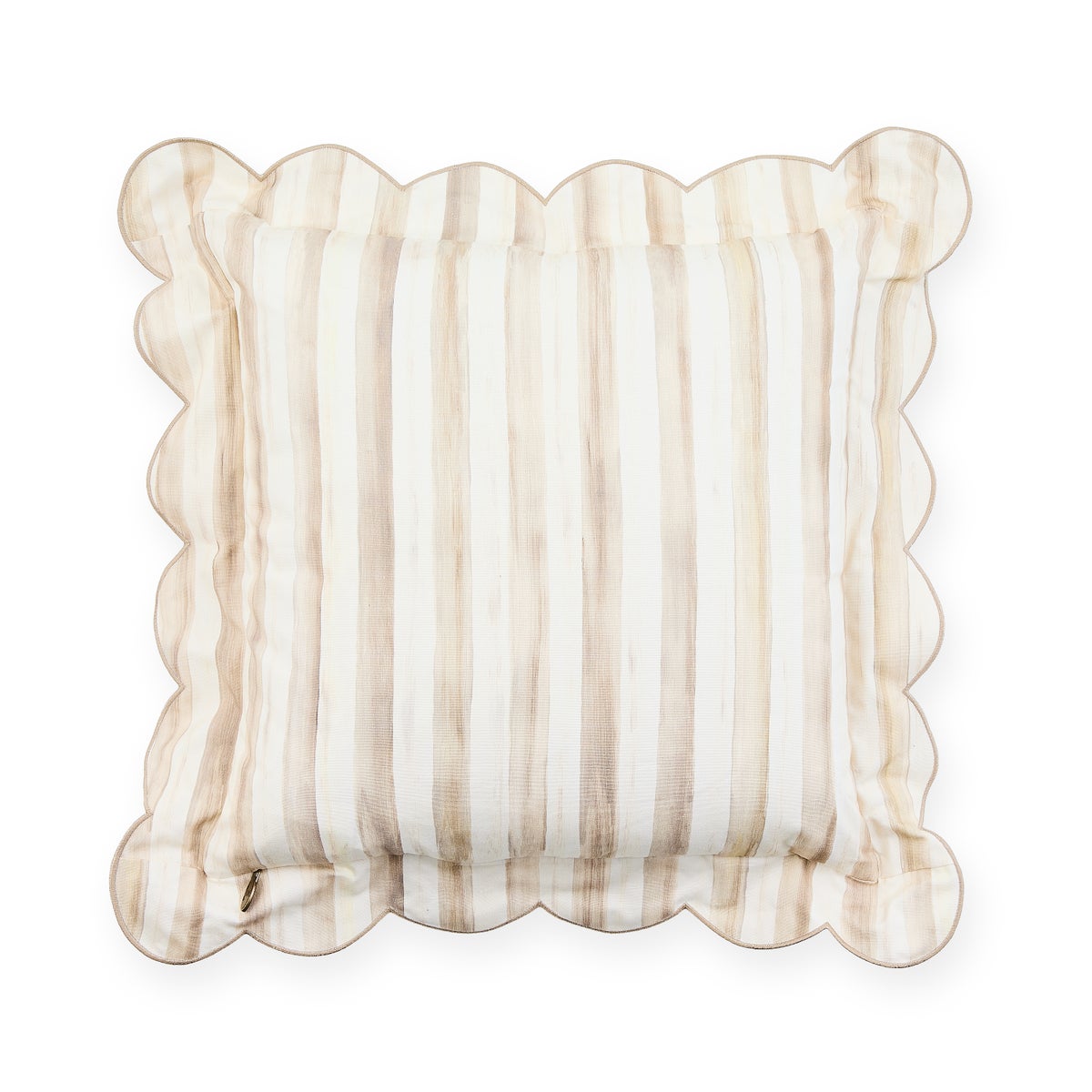 Mocha Check Reversible Scalloped Throw Pillow - Image 2