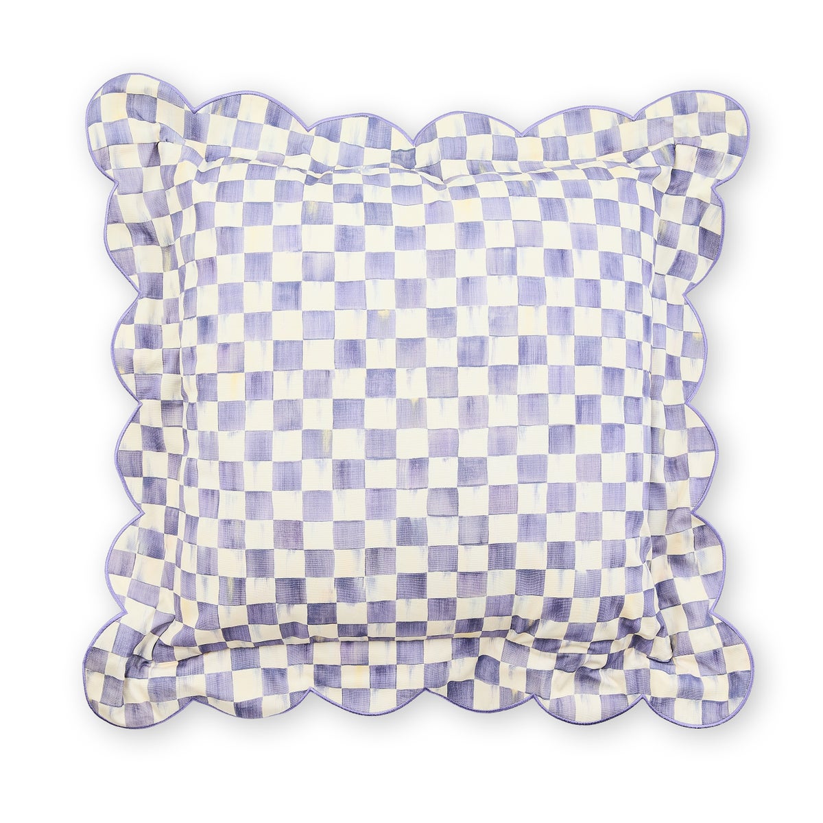 Violet Check Reversible Scalloped Throw Pillow - Image 2