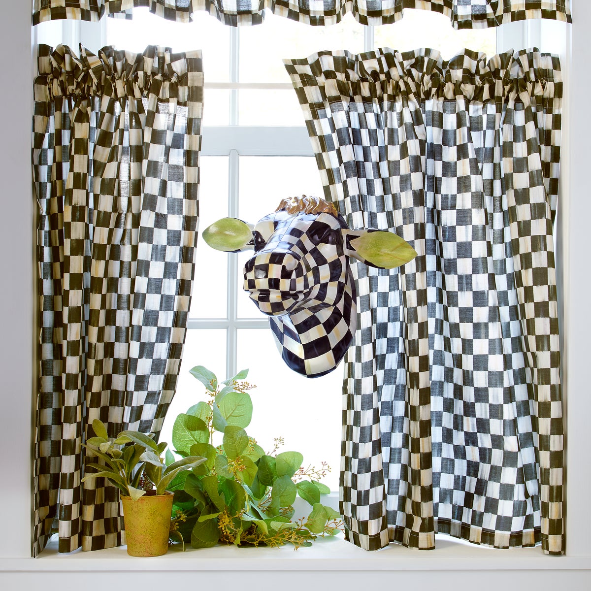Courtly Check Cafe Curtains, Set of 2 - Image 7
