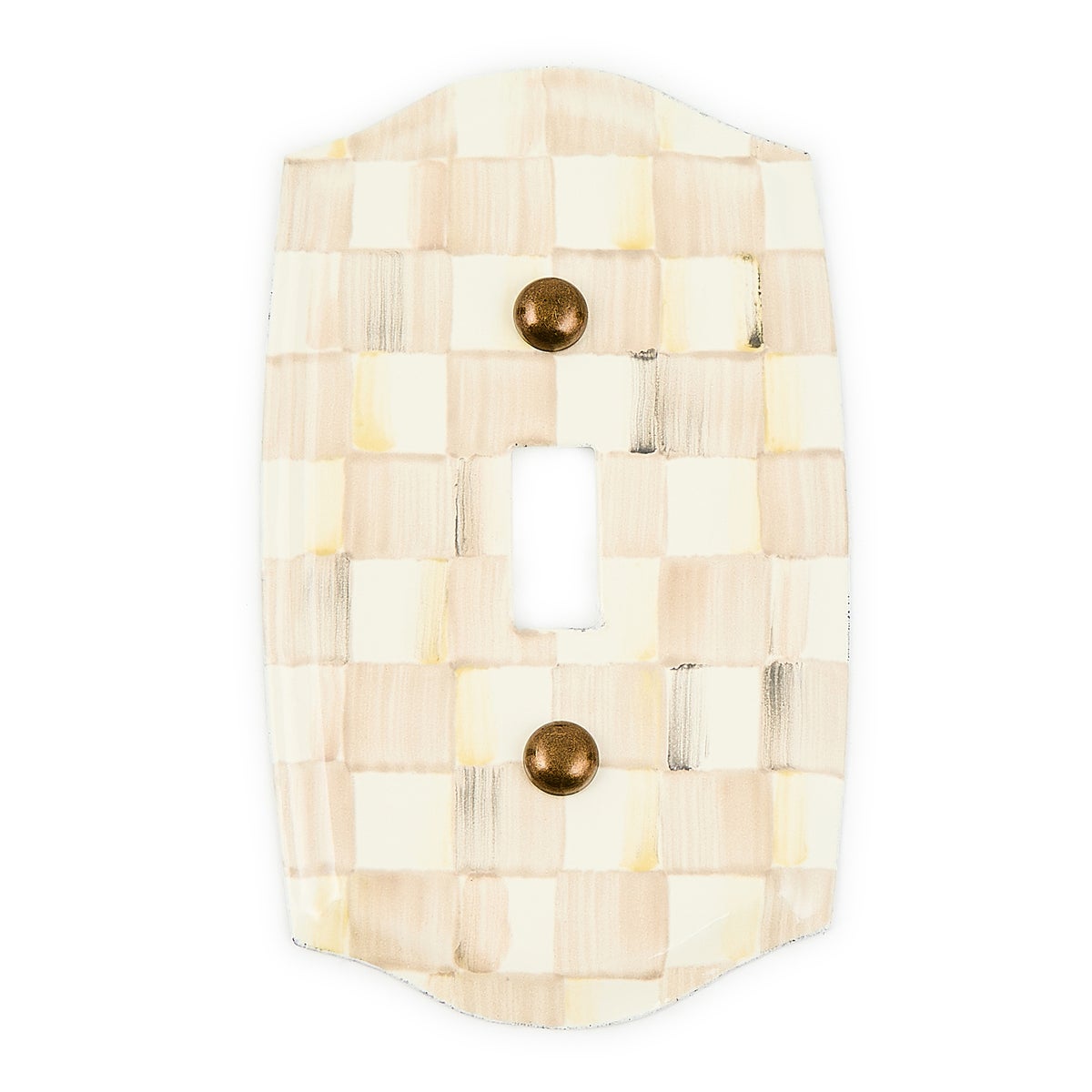 Mocha Check Single Toggle Switch Plate - Image 2
