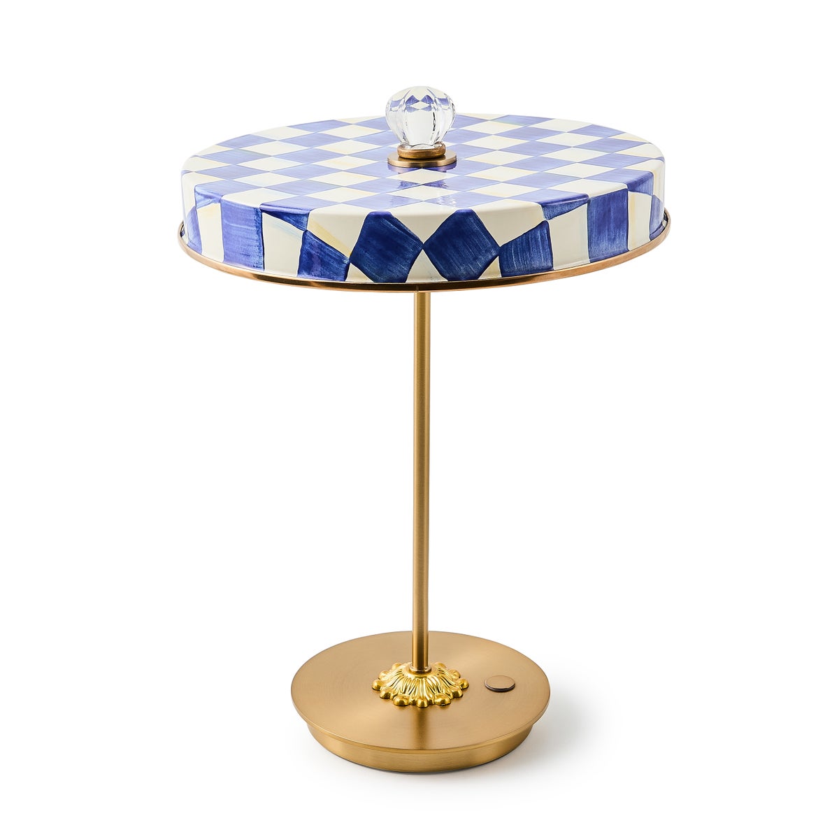Royal Check LED Rechargeable Disk Table Lamp