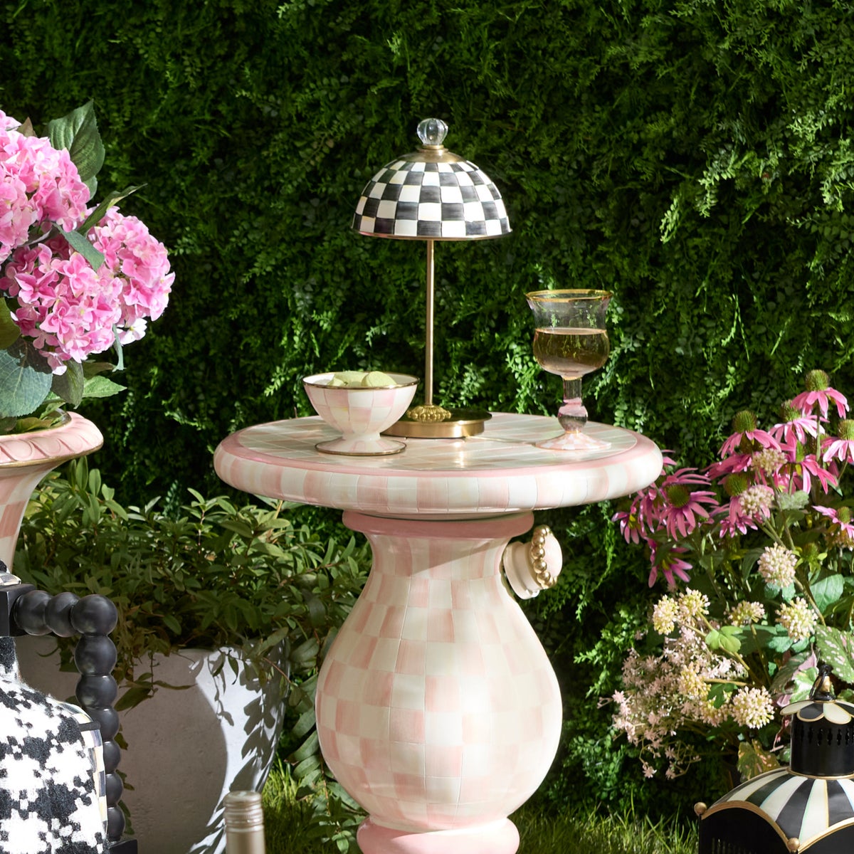 Courtly Check LED Rechargeable Dome Table Lamp - Image 3