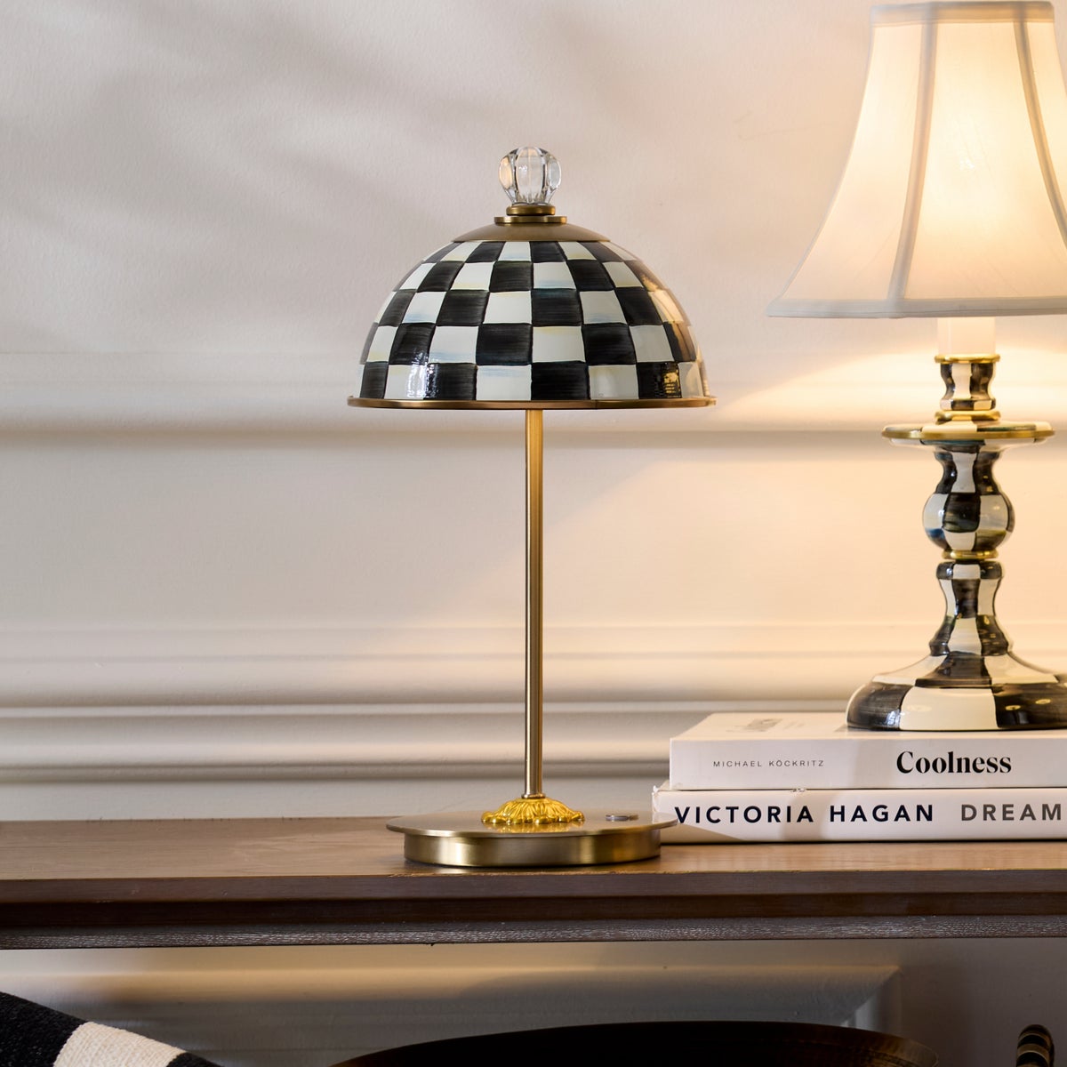 Courtly Check LED Rechargeable Dome Table Lamp - Image 4