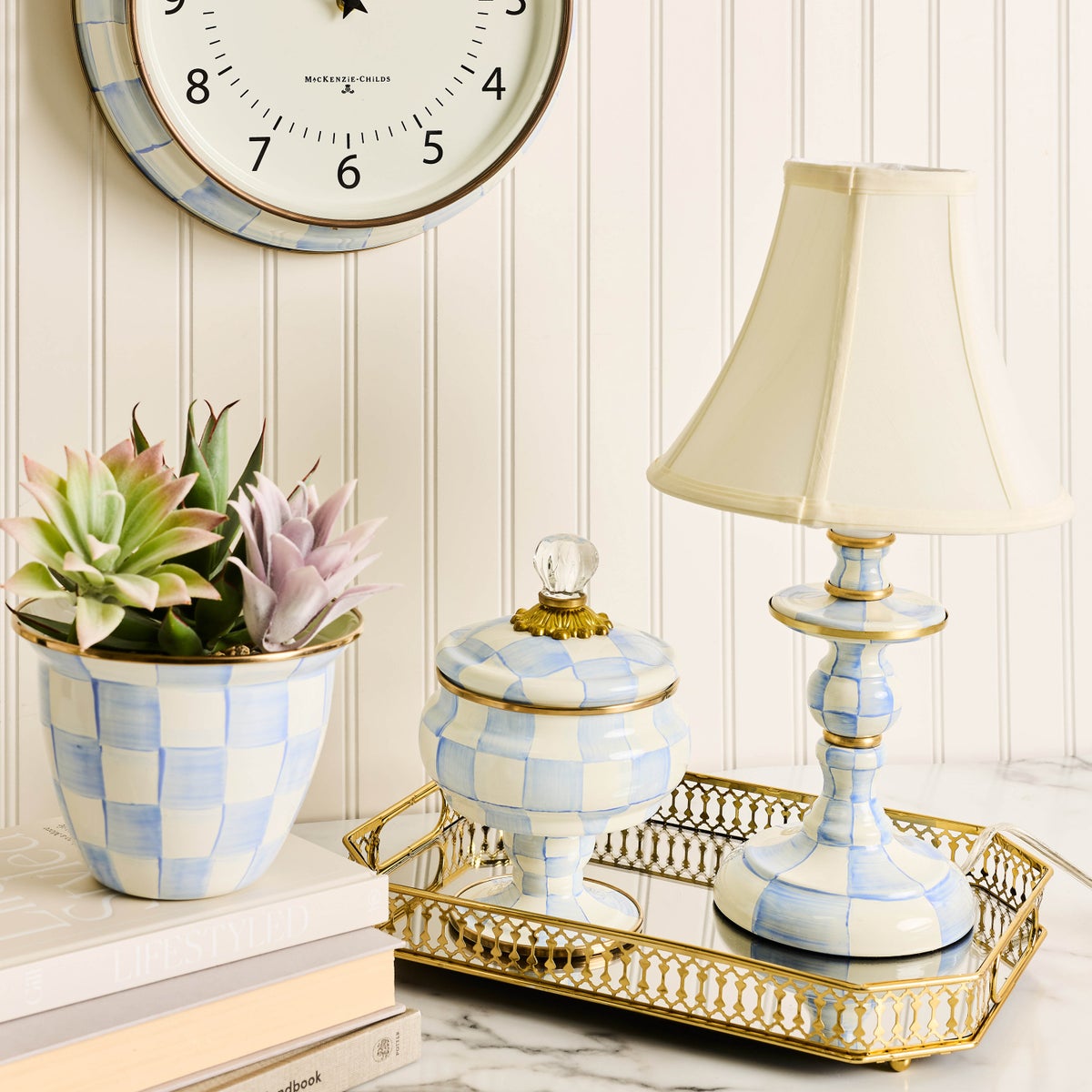 Sky Check Candlestick Lamp - Image 2