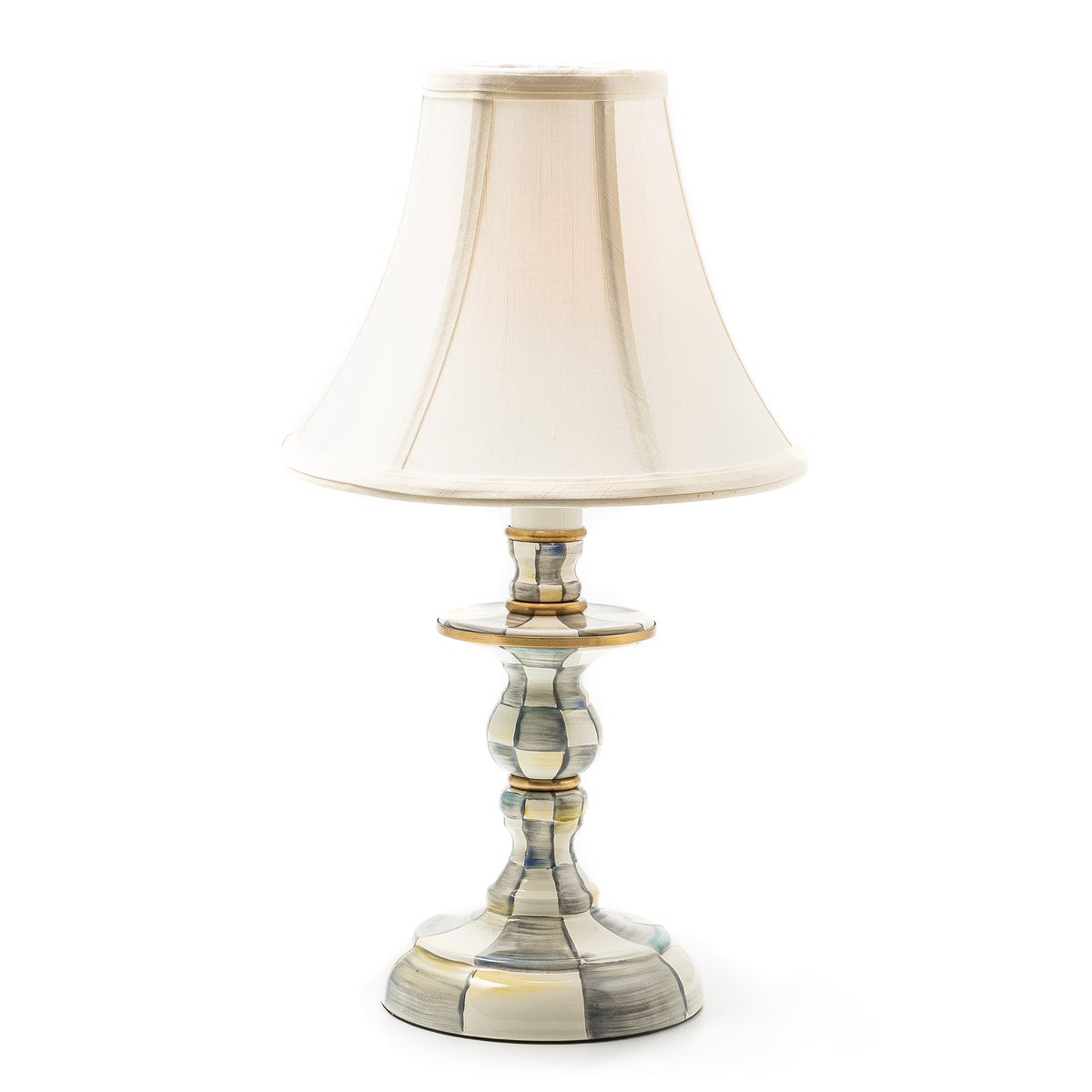 Sterling Check Candlestick Lamp