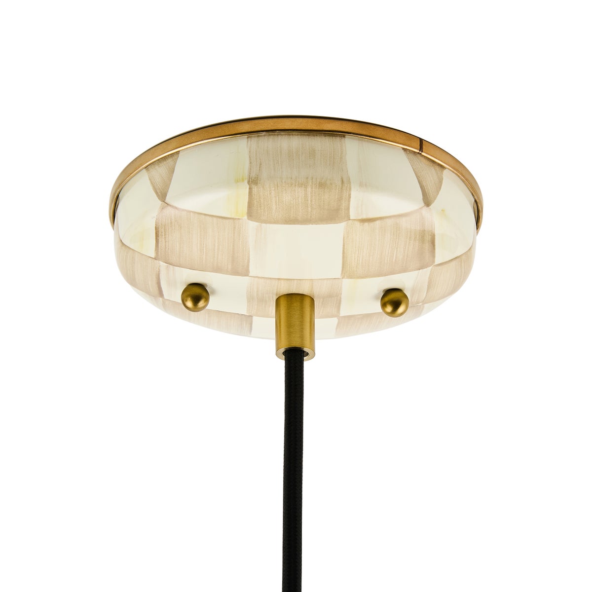 Mocha Check 18" Dome Pendant Lamp - Image 2