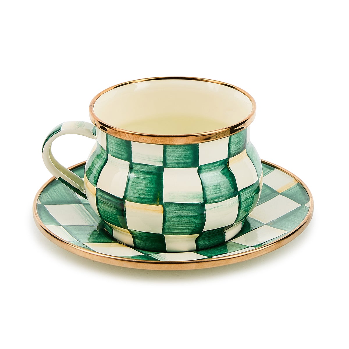 Emerald Check Saucer - Image 4