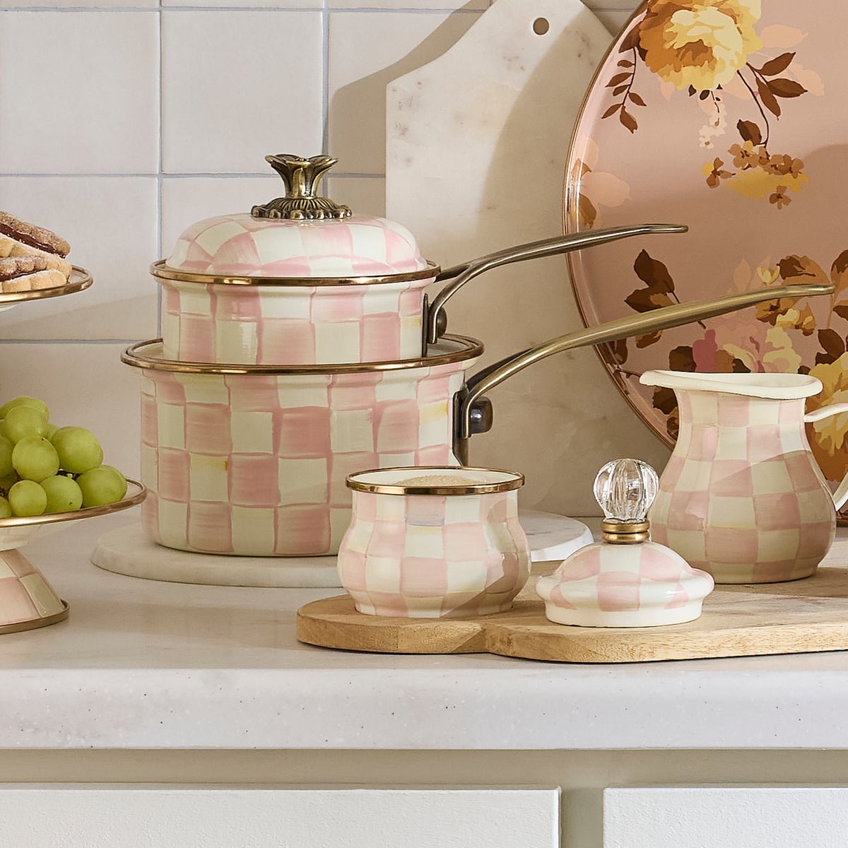 Rosy Check Lidded Sugar Bowl - Image 6
