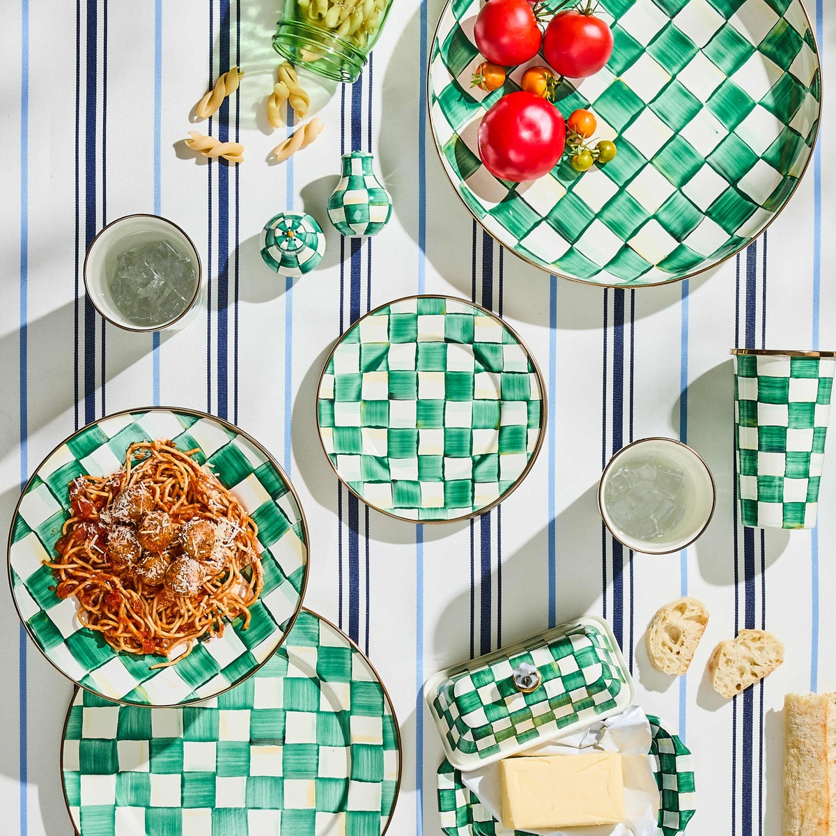Emerald Check Salad Plate - Image 7