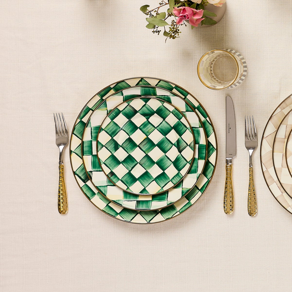 Emerald Check Salad Plate - Image 8