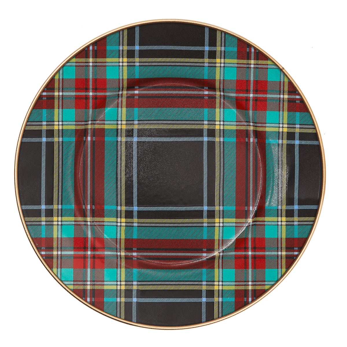 Tartan Black Salad/Dessert Plate