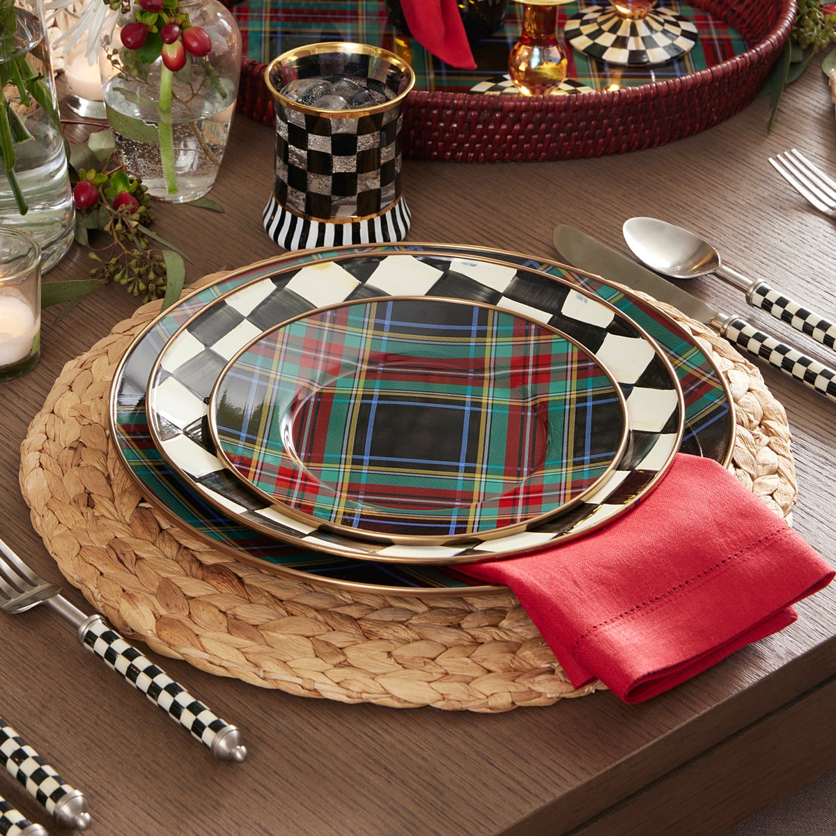 Tartan Black Salad/Dessert Plate - Image 2