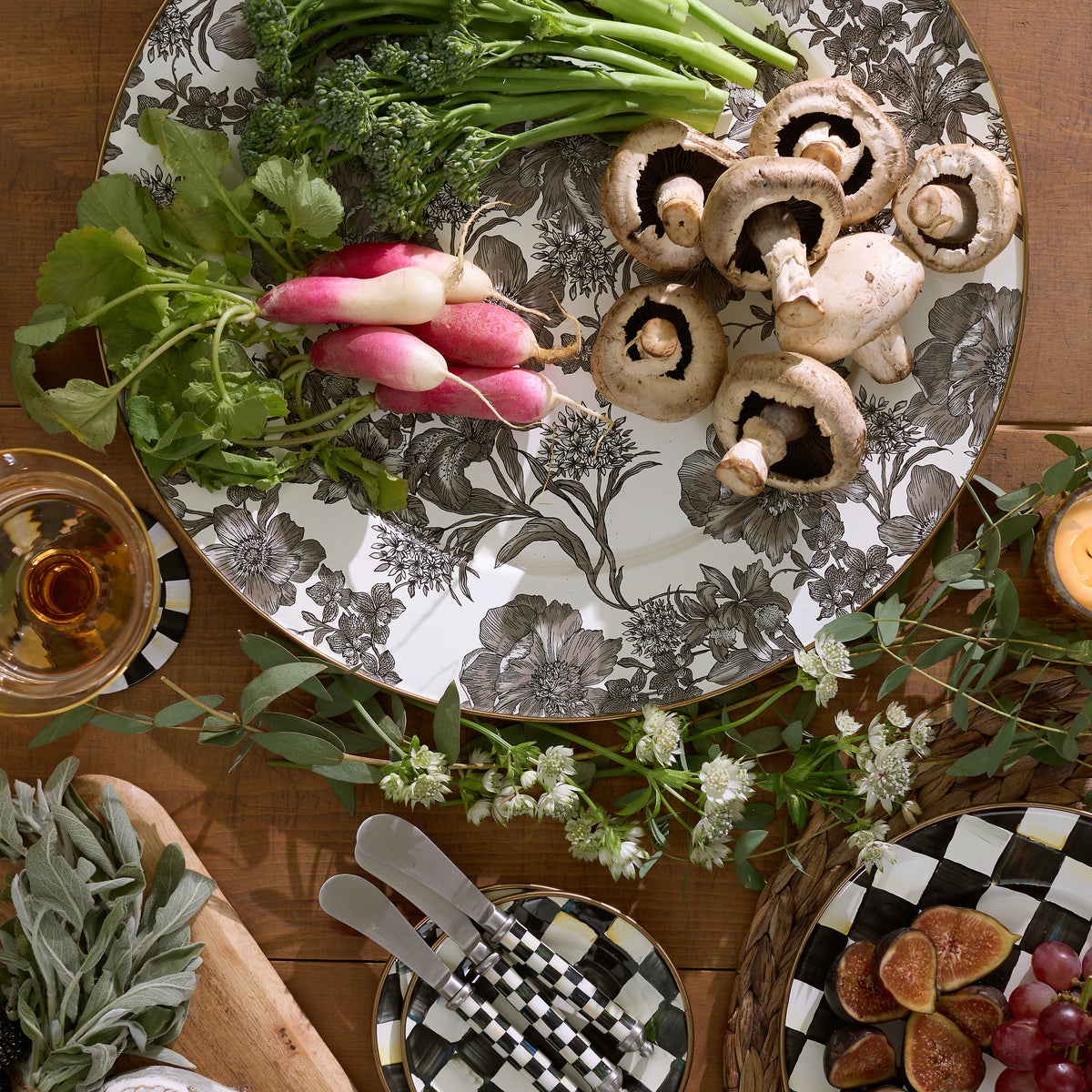 Sterling English Garden Enamel Serving Platter - Image 2