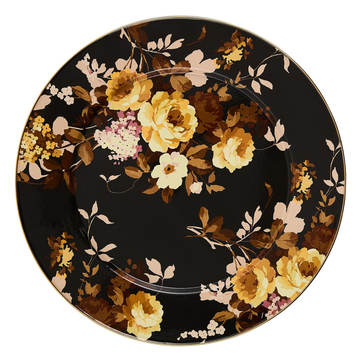 Wild Rose Brown Serving Platter