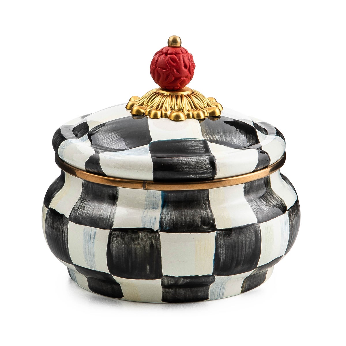 Courtly Check Squashed Pot